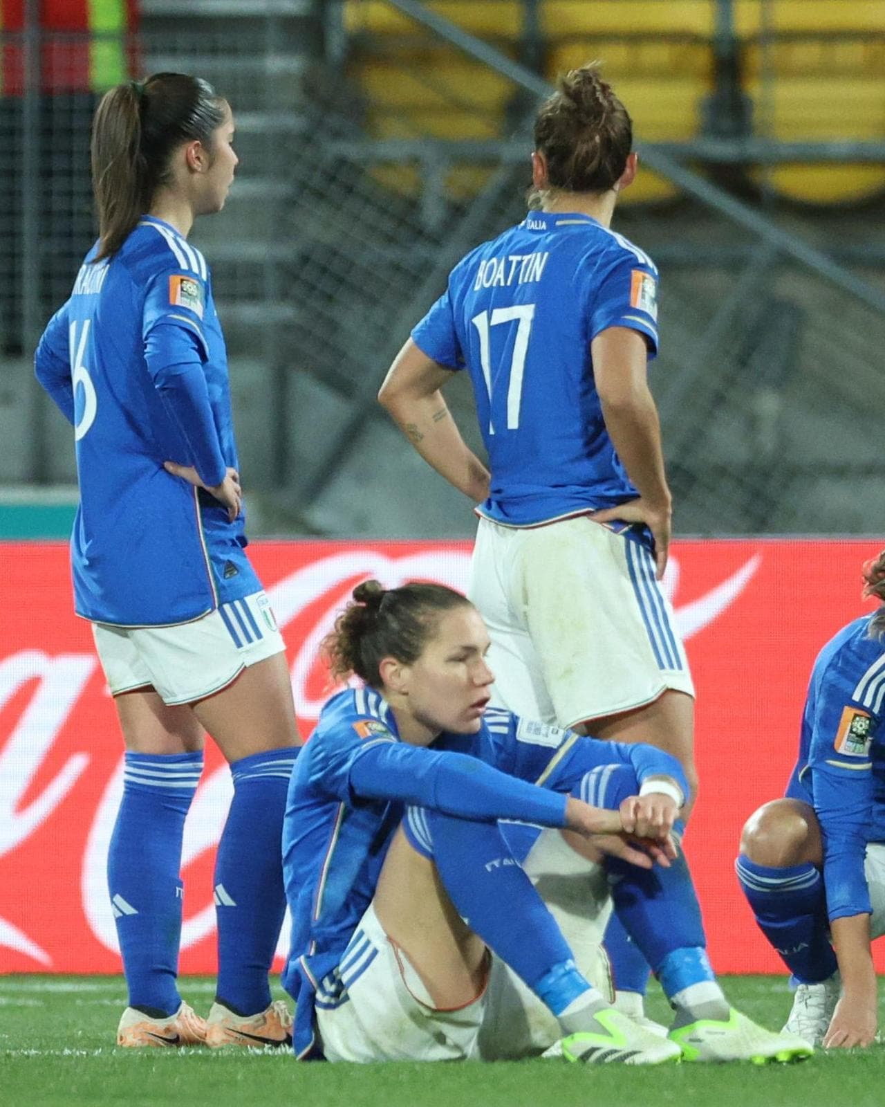La delusione dell'Italia al termine della partita
