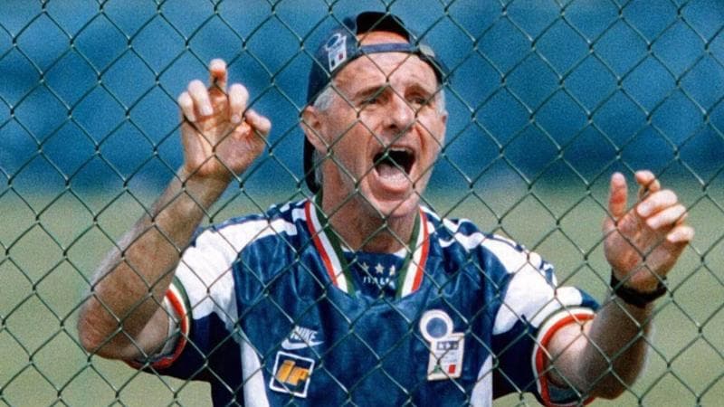 Arrigo Sacchi ai tempi della nazionale
