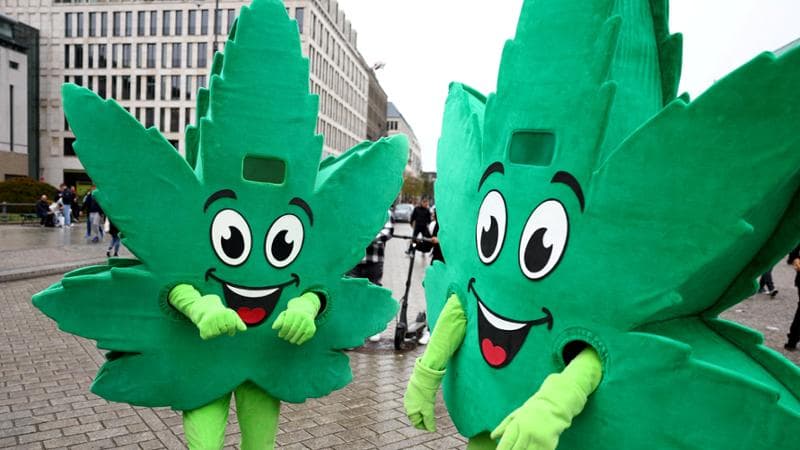Manifestanti pro-marijuana&nbsp;a Berlino

