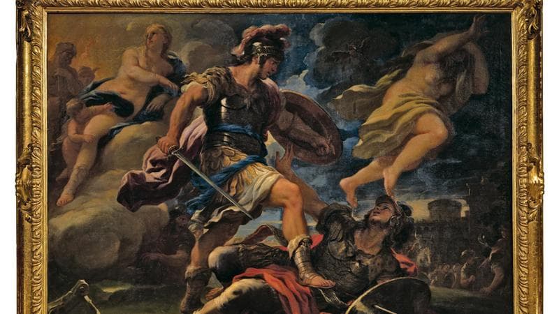 Luca Giordano,&nbsp;Enea e Turno ( 1670-1699)
