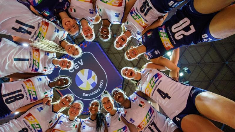 Le azzurre dopo la vittoria sulla Bulgaria (De Sanctis-Galbiati-Rubin/FIPAV)
