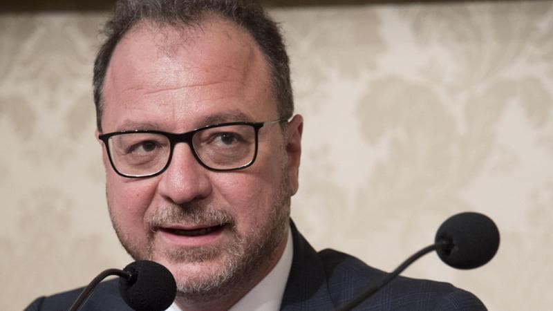 Giorgio Mul&egrave;&nbsp;nel corso della conferenza stampa dei parlamentari di Forza Italia sulla reintroduzione dei voucher a Roma
