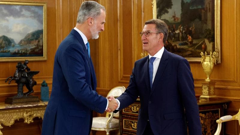 Spagna, re Felipe incarica il leader del Pp Feijóo di formare il governo