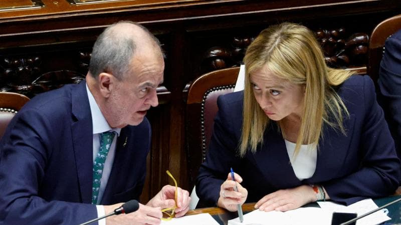 Roberto Calderoli e la premier Girgia Meloni&nbsp;
