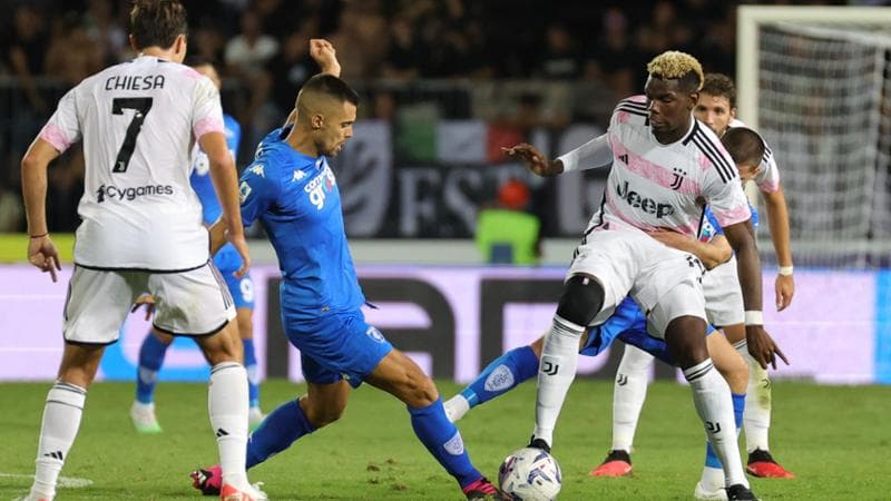 Pogba in azione durante Empoli-Juventus
