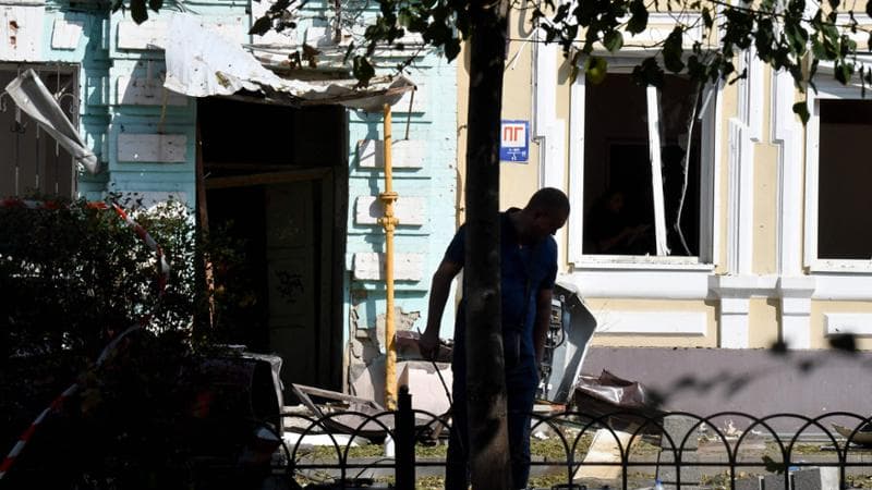 Il sito dove uno dei droni ucraini &egrave; stato abbattuto a Rostov sul Don
