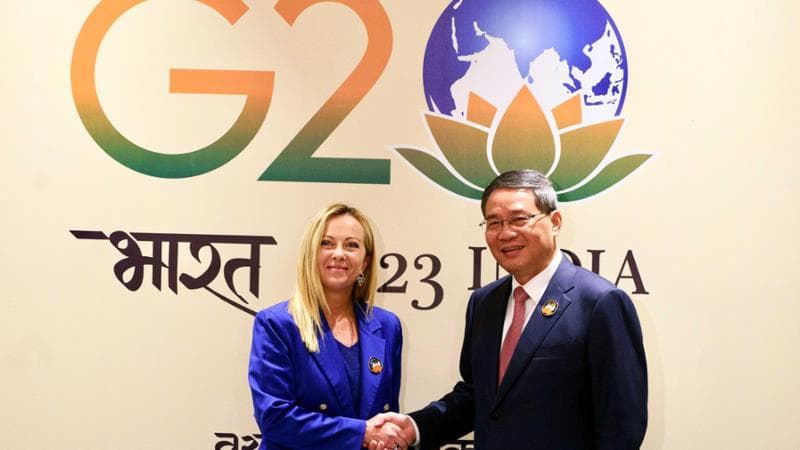 Giorgia Meloni e il premier cinese Li Qiang al G20
