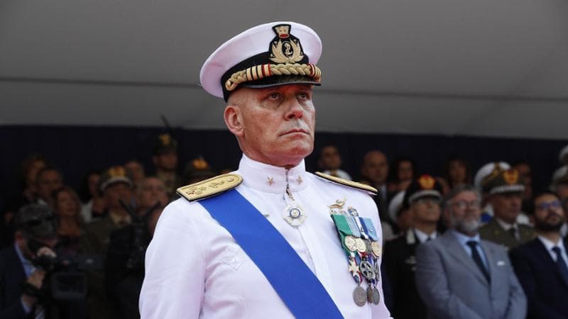 L'ammiraglio Giuseppe Cavo Dragone a palazzo Marina durante la cerimonia di avvicendamento del capo di Stato Maggiore della Marina Militare, Roma 21 giugno 2019. ANSA/GIUSEPPE LAMI.