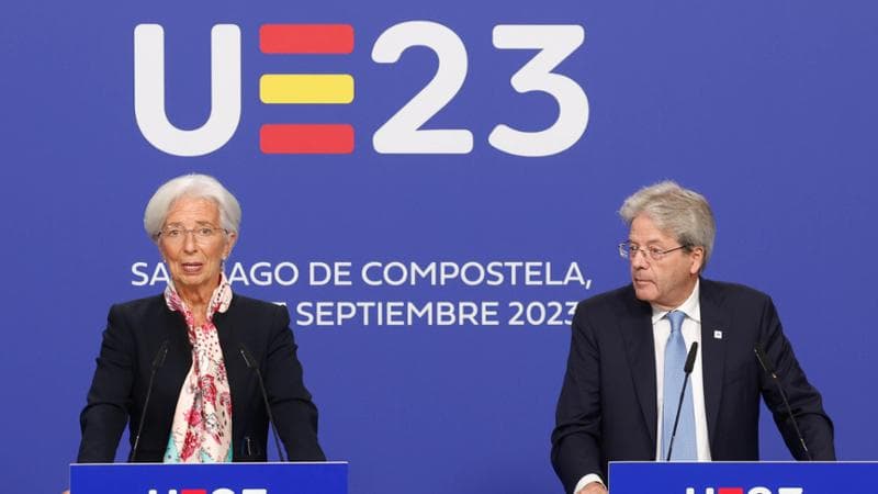 Christine Lagarde con Paolo Gentiloni
