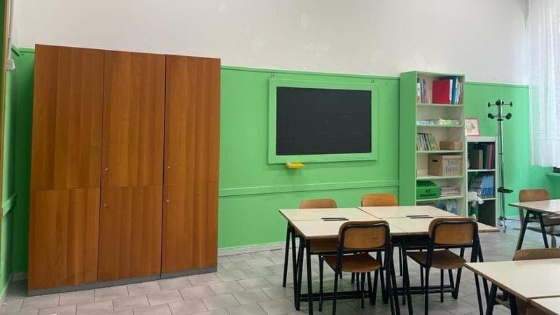 L'aula risistemata dall'ex ministro Fioramonti
