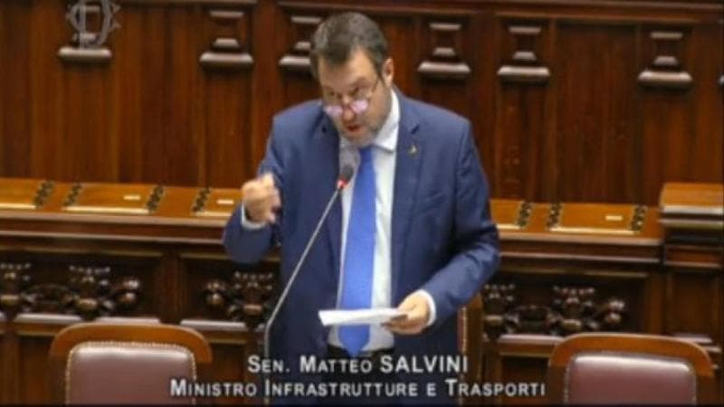 Matteo Salvini durante il question time alla Camera
