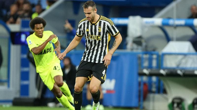 Gatti in azione durante Sassuolo-Juve
