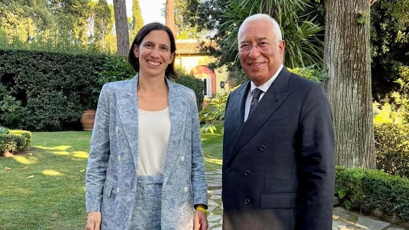 L'incontro tra Elly Schlein e il premier portoghese Antonio Costa
