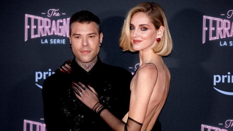 Fedez e Chiara Ferragni durante la presentazione della serie "The Ferragnez" a Milano
