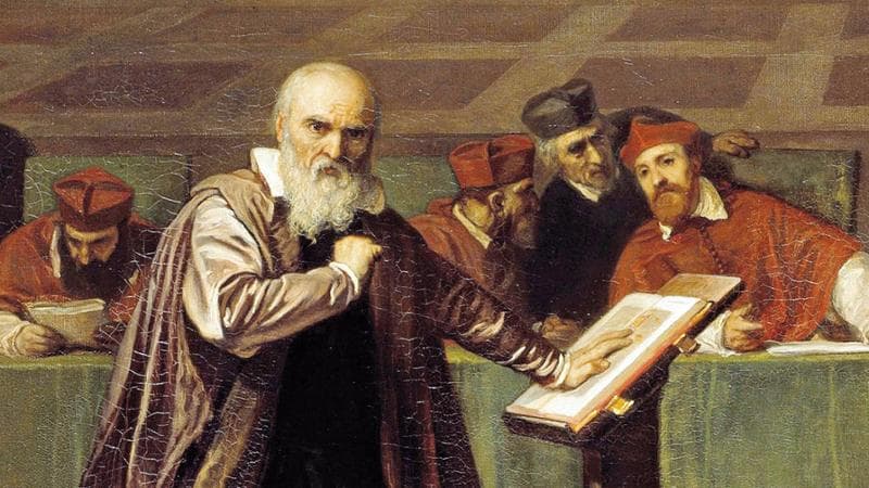 Galileo di fronte&nbsp; al Sant&rsquo;Uffizio di Joseph-Nicolas Robert-Fleury (Louvre)
