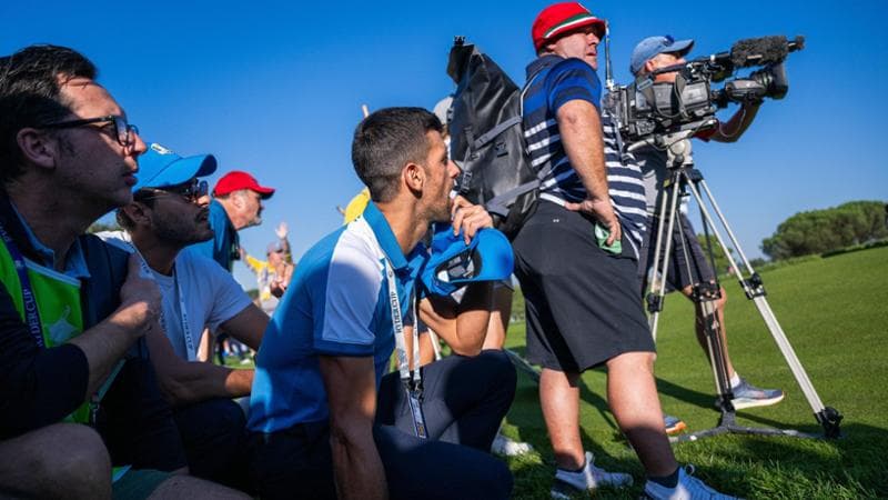 Novak Djokovic sul campo del Marco Simone

