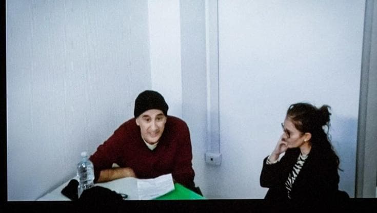 Un momento del processo ad Alfredo Cospito
