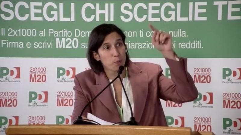 Elly Schlein durante il suo intervento alla direzione Pd
