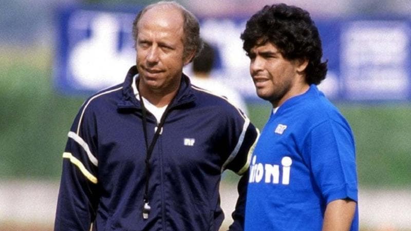 Ottavio Bianchi con Diego Armando Maradona
