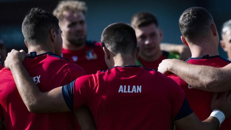 Gli azzurri in allenamento
