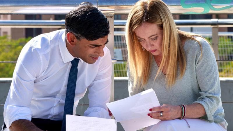 Rishi Sunak e Giorgia Meloni
