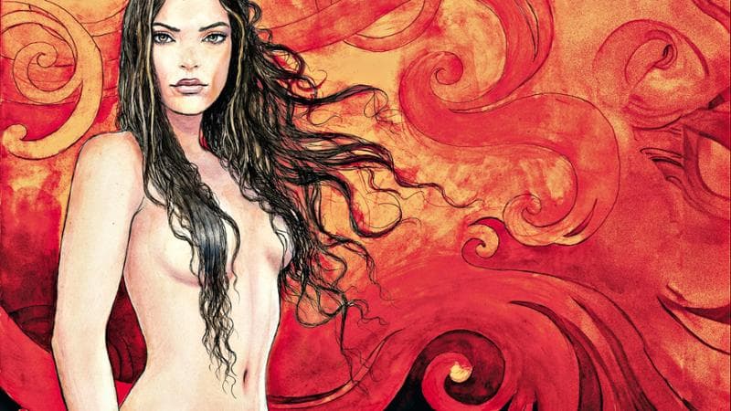 Un particolare del disegno&nbsp;di Milo Manara che ritrae Elodie per il suo nuovo progetto musicale Red Light&nbsp;
