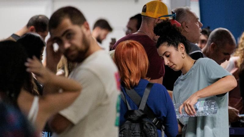 Fiumicino, famiglie&nbsp;e riservisti in partenza per Tel Aviv (Foto: Francesco Fotia - AGF)
