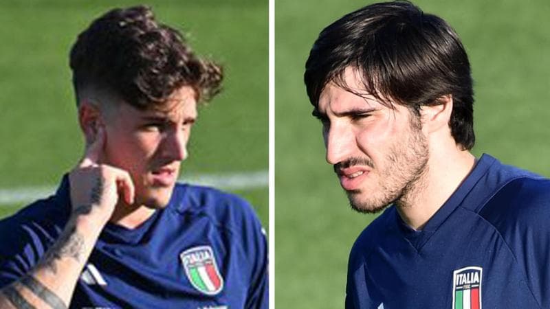 Nicol&ograve; Zaniolo (a sinistra) e Sandro Tonali (a destra)
