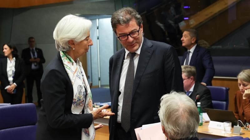 La presidente Bce Christine Lagarde e il ministro dell'Economia Giancarlo Giorgetti
