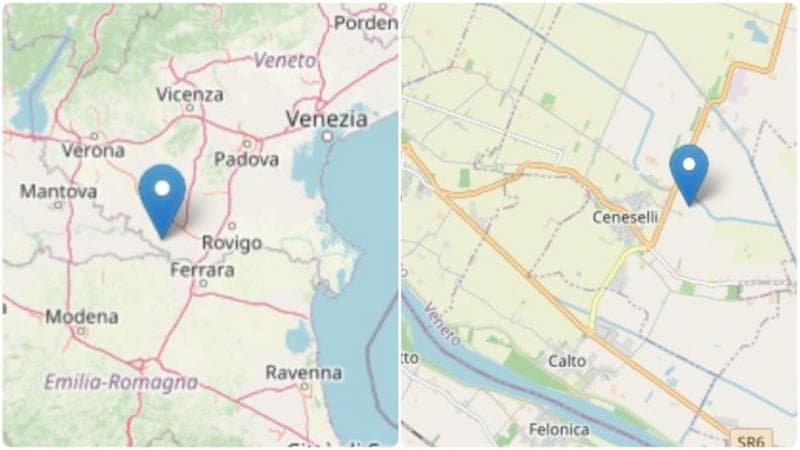 Terremoto in provincia di Rovigo: scossa di magnitudo 4,2. Non si segnalano danni