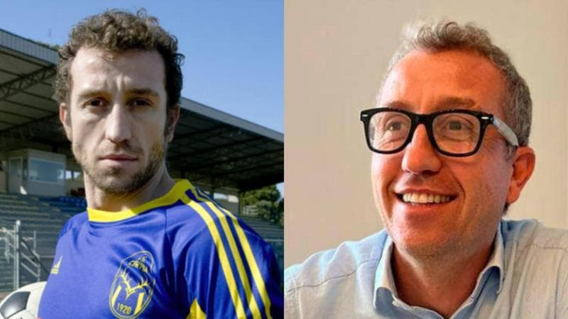 Mattia Missiroli ai tempi del Cervia Calcio e oggi
