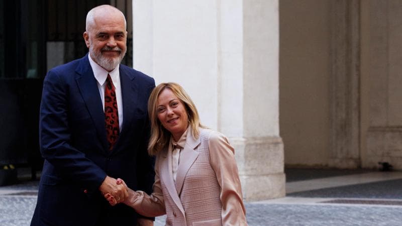 Edi Rama e Giorgia Meloni
