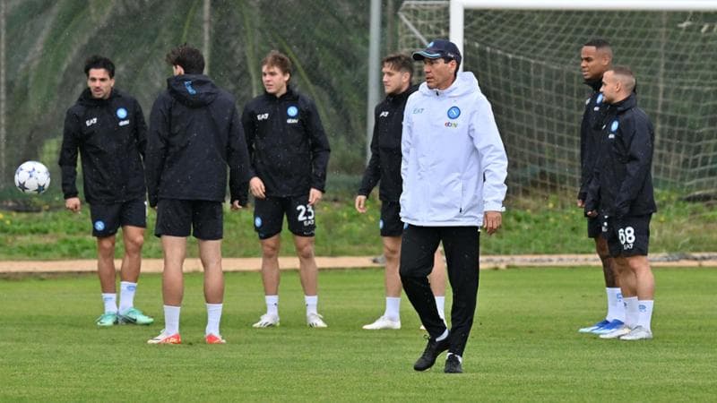 Rudi Garcia in allenamento a Castel Volturno

