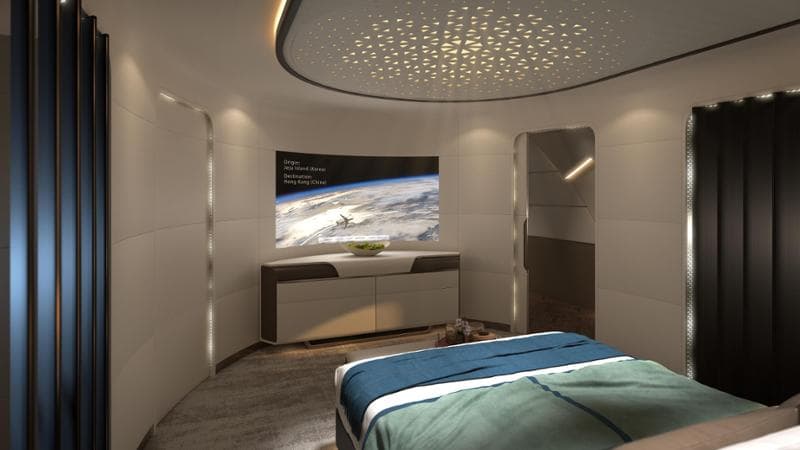 La camera da letto dell'aereo dei re&nbsp;(Lufthansa Technik)
