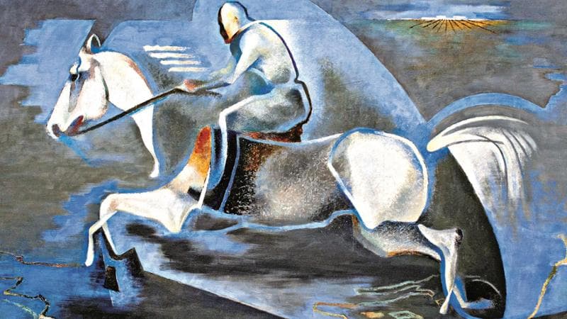 Enrico Prampolini, Dinamica dell'azione (Miti dell'azione. Mussolini a Cavallo ), 1939
