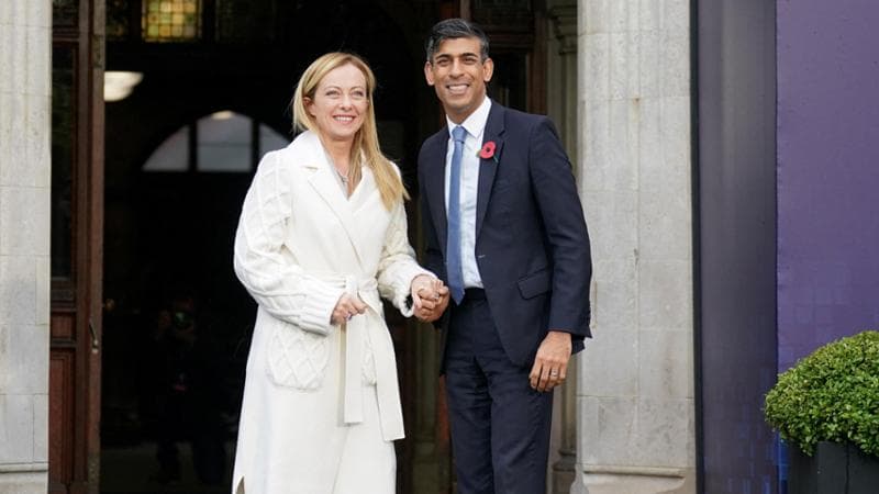 Giorgia Meloni con&nbsp;Rishi Sunak
