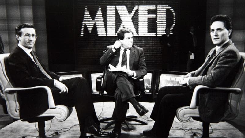 Nel 1993 il faccia a faccia nel programma Rai Mixer tra i due candidati sindaci di Roma Gianfranco Fini e Francesco Rutelli
