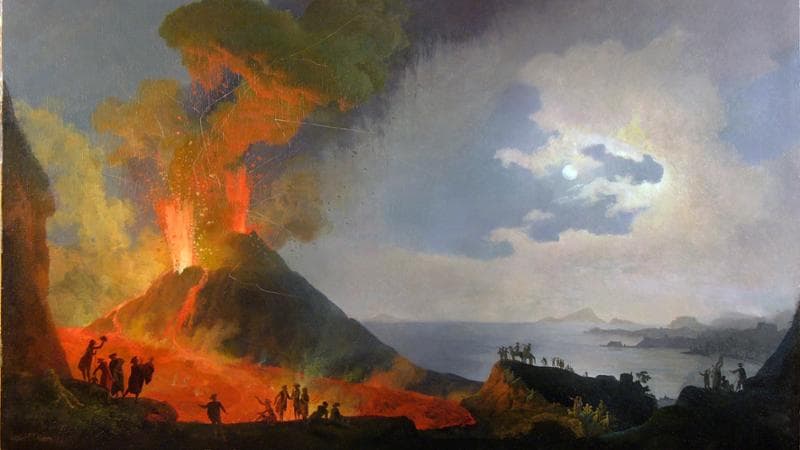 Eruzione del Vesuvio nel 1771, un dipinto di Pierre-Jacques Volaire esposto nella mostra Napoli al tempo di Napoleone. Rebell e la luce del Golfo, fino al 7 aprile 2024 alle Gallerie d&rsquo;Italia di Napoli.

&nbsp;
