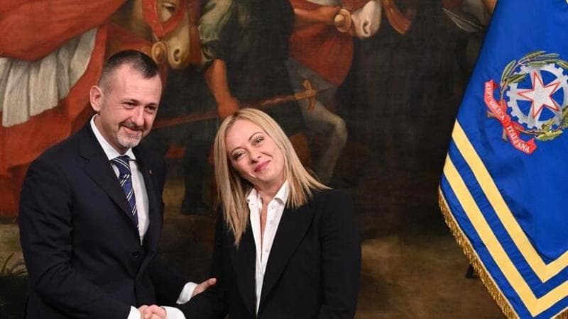Andrea Delmastro e Giorgia Meloni
