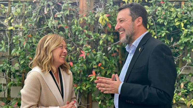 L'incontro tra Giorgia Meloni e Matteo Salvini
