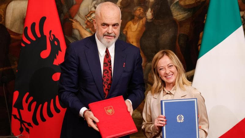 Roma, 6 novembre: Giorgia Meloni con il premier albanese Edi Rama a Palazzo Chigi
