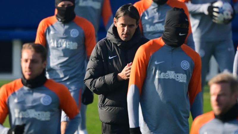 Inzaghi durante l'allenamento

