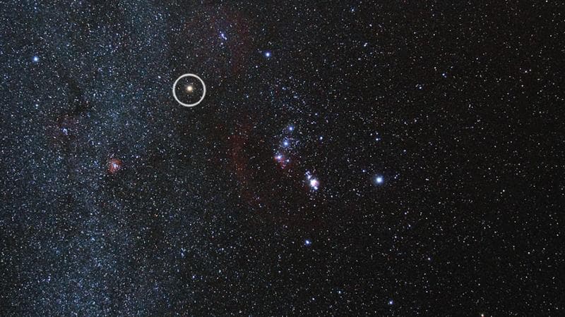 Nel cerchio la setlla Betelgeuse
