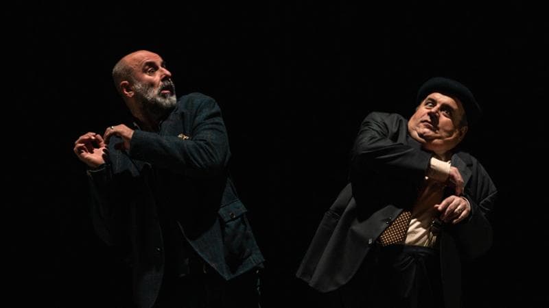 Davide Livermore e Gianni Fantoni durante le prove di Fantozzi. Una Tragedia.Property of Nicolo' R. Creazzo
