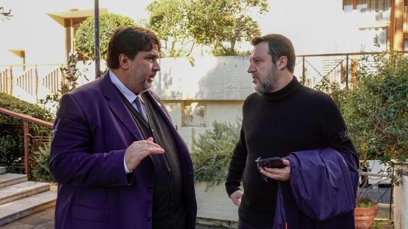 Christian Solinas e Matteo Salvini a Cagliari

