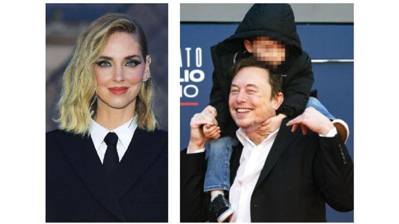 Chiara Ferragni (36 anni) ed Elon Musk (52)&nbsp;con uno dei suoi 11 figli. Getty Images
