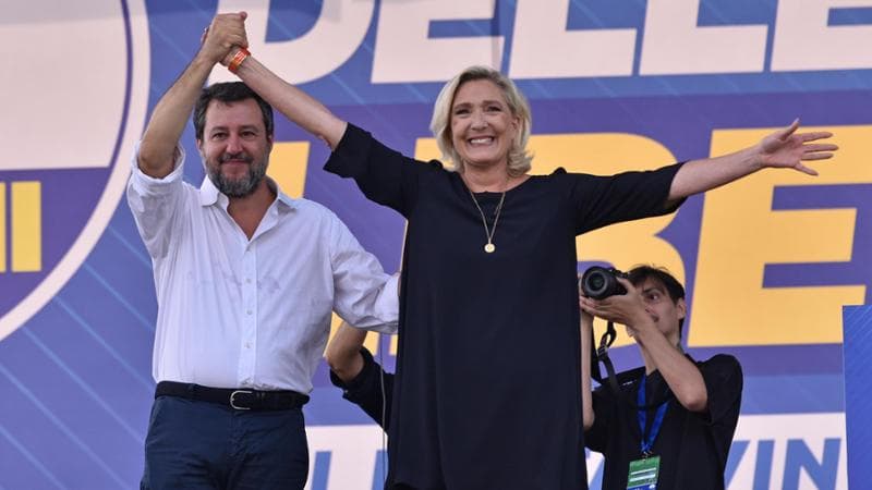 Matteo Salvini e Marine Le Pen
