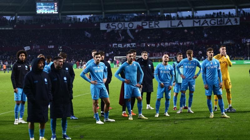 I giocatori del Napoli al termine della partita contro il Torino
