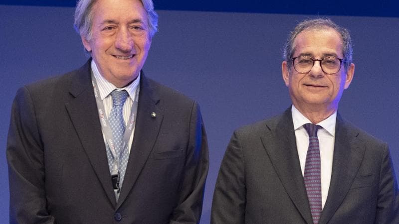 Innocenzo Cipolletta (a sinistra) con l'ex ministro dell'Economia Giovanni Tria
