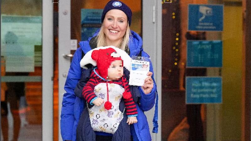 Francesca Lollobrigida con il figlio Tommaso agli Europei
